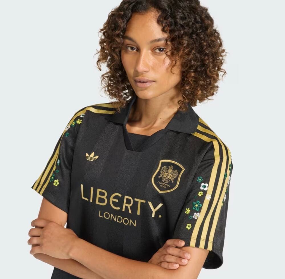 Liberty London Adidas Soccer Football Jersey Oversize Floral Embroidery Small